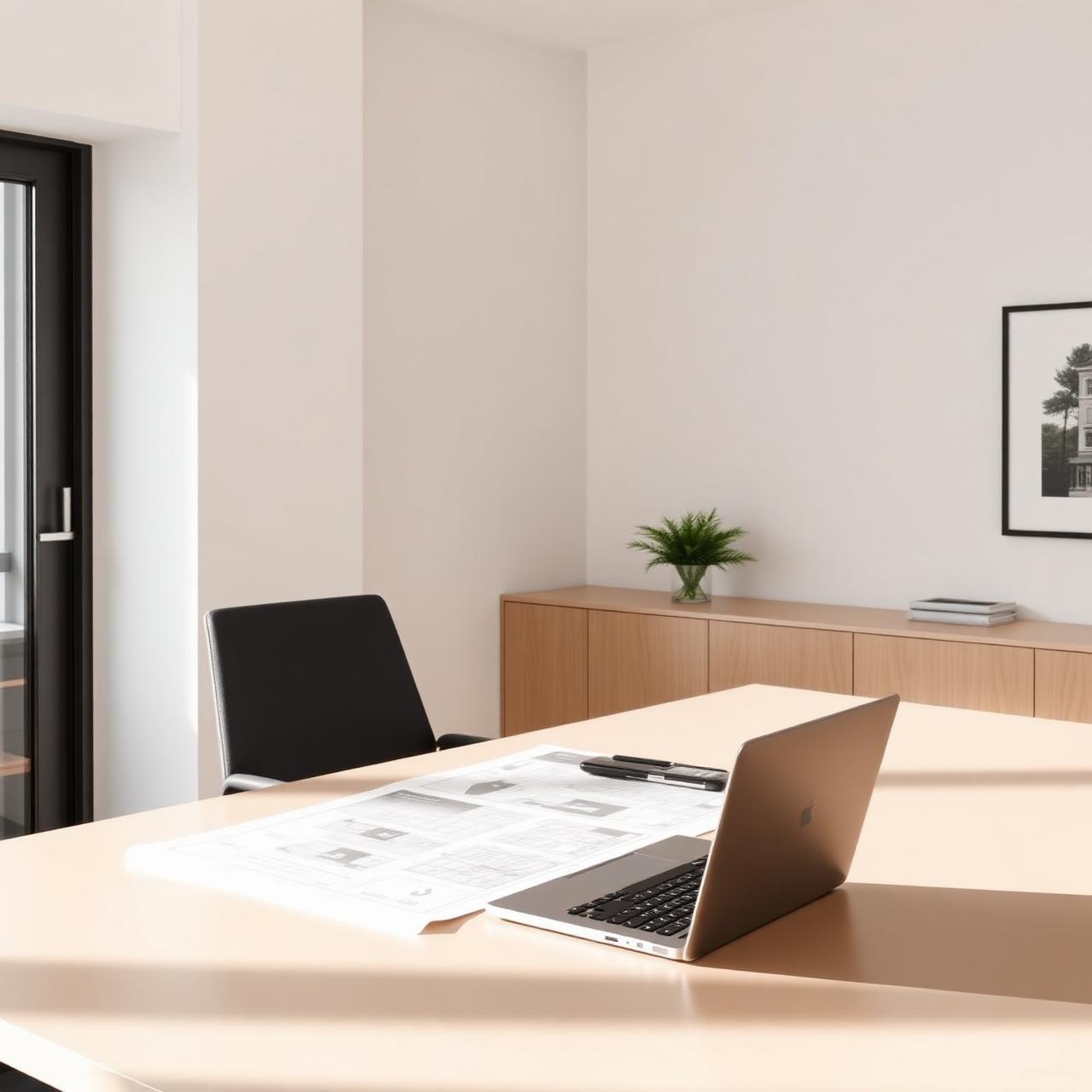 Büroarbeitsplatz in einem Immobilienunternehmen